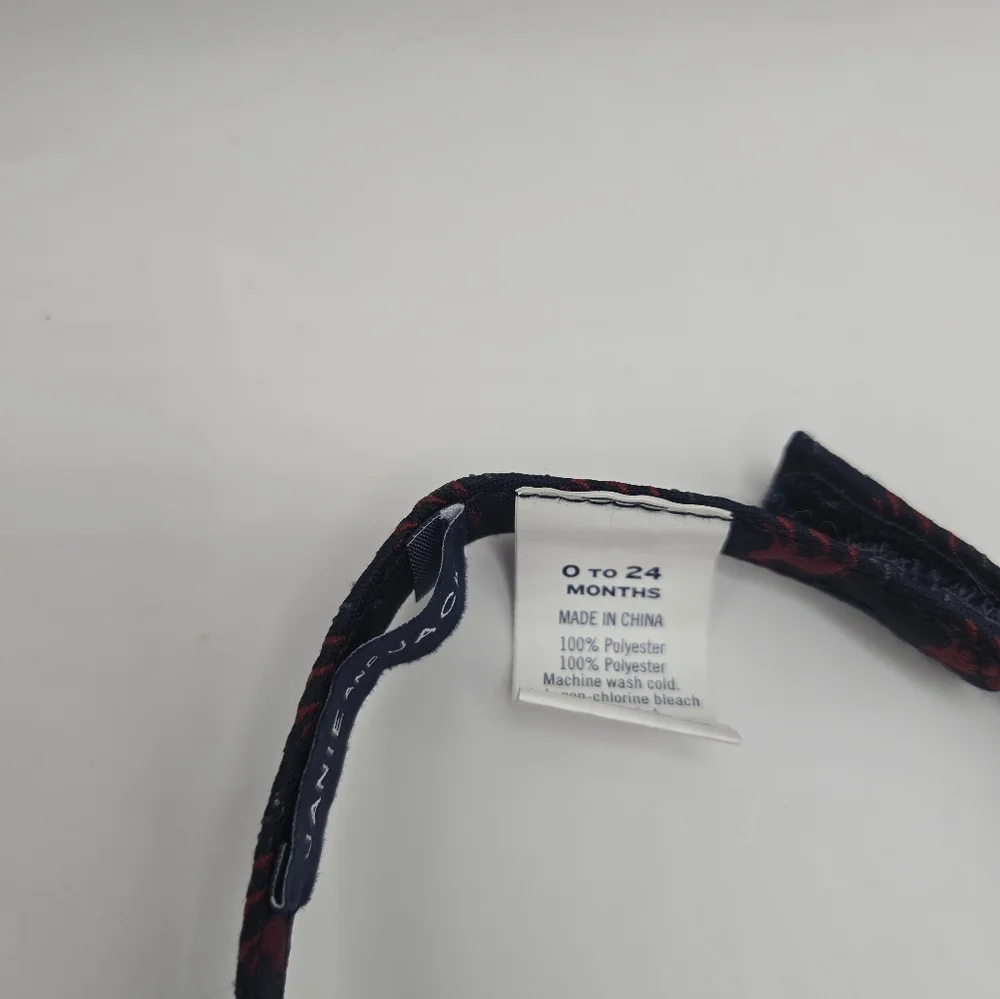 Janie & Jack Toddler Navy Blue Bow Tie with Red and Gray Reindeer